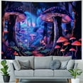 thumbnail image 4 of ONETECH Mushroom Tapestry Fantasy Neon Forest Tree Tapestry  Galaxy Space Wall Tapestries Aesthetic Floral Plant Landscape Tapestry Wall Hanging for Home Decor, 4 of 6