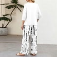 thumbnail image 7 of Womens 2 Piece Sets Summer Spring Travel Vacation Outfits Casual V-Neck Lounge Tops Wide Leg Pants Matching Set, 7 of 7