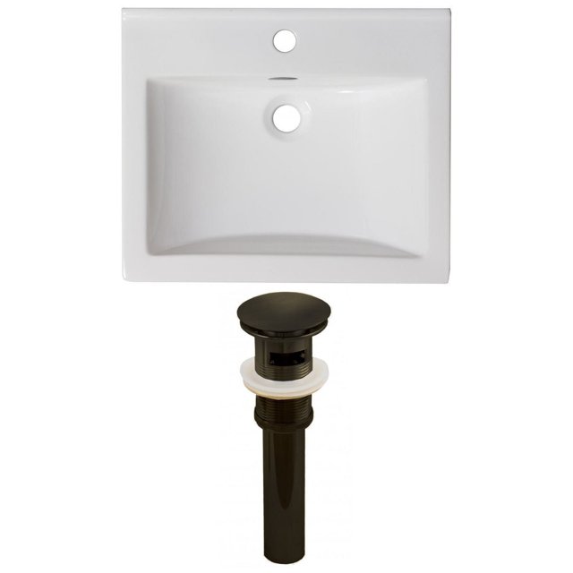 American Imaginations 59-in. W 3H8-in. Ceramic Top Set In White Color AI-23886