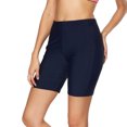 thumbnail image 7 of Asoul Women's Solid Long Board Shorts High Waist Swim Bottom Bikini Tankini Swim Shorts, 7 of 7