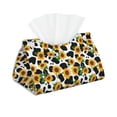 thumbnail image 2 of Lsque Cute Cow Print Sunflower C Printed Long Tissue Box Cover Holder, Facial Paper Organizer Dispenser,Triangle with Bottom Belt, PVC Leather Decorative Organizer, 2 of 9
