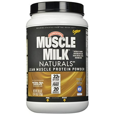 CytoSport Muscle Milk Naturals Lean Muscle Protein Powder, Natural Real Chocolate, 2.47 (Best Protein Supplement For Lean Muscle)