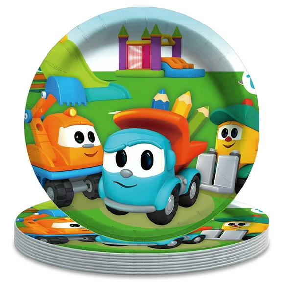Leo The Truck Plates Decorations Tableware Party Supplies Birthday Disposable Dinnerware