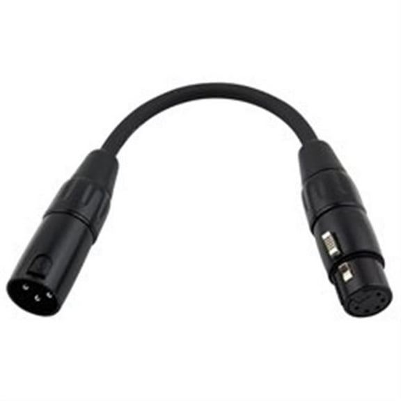 6 in. DMX adapter, 5 Pin Female to 3 Pin Male XLR