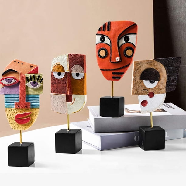 Personajes abstractos Artesanía Adornos Cara Arte Estatua Escultura Resina Tallado a mano Estatuilla Knick-Knack Hogar Oficina Dormitorio Sala de estar Sala de estudio Decoraciones de estudio, Cara