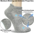 thumbnail image 4 of 6 Pairs Performance Heavy Cushioned Running Sports Ankle Breathable Cotton Socks For Men and Women Comfort Low Cut Quarter Athletic Socks, 4 of 6