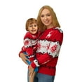thumbnail image 1 of Liacowi Mommy and Me Christmas Sweater Long Sleeve Snowflake Print Pullover Jumper Tops for Women＆Boys＆Girls, 1 of 8