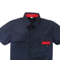 thumbnail image 4 of General de Trabajo Ropa de Trabajador de Dos Piezas Chaqueta de con Botones Y Pantalón con Banda Ajustable L Yinane Uniforme de trabajo de manga corta para hombres, 4 of 7