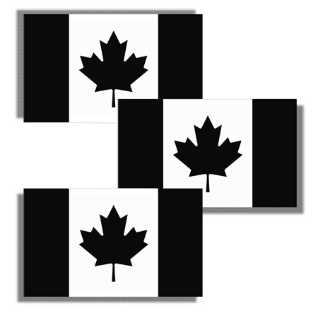 RECONQUEST. Canadian Flag Stickers Clear Matte Black Canada Leaf Vinyl Sticker Tactical Decal 5”X3” Accessoire Voiture Truck Bumper Laptop Window - Made in USA (3 Pack)