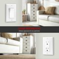 thumbnail image 5 of ENERLITES Decorator Light Switch or Receptacle Outlet Wall Plate, Size 1-Gang 4.50 Inches x 2.76 Inches, Unbreakable Polycarbonate Thermoplastic, 8831-W-10PCS, White (10 Pack), UL Listed, 5 of 5