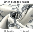 thumbnail image 6 of DriftAway Twyla Linen Blend Blackout Tie Up Curtain for Kitchen Boho Floral Printed Tie Up Shade for Bedroom Adjustable Balloon Rod Pocket 63"L x 45"W Ivory Gray, 6 of 9