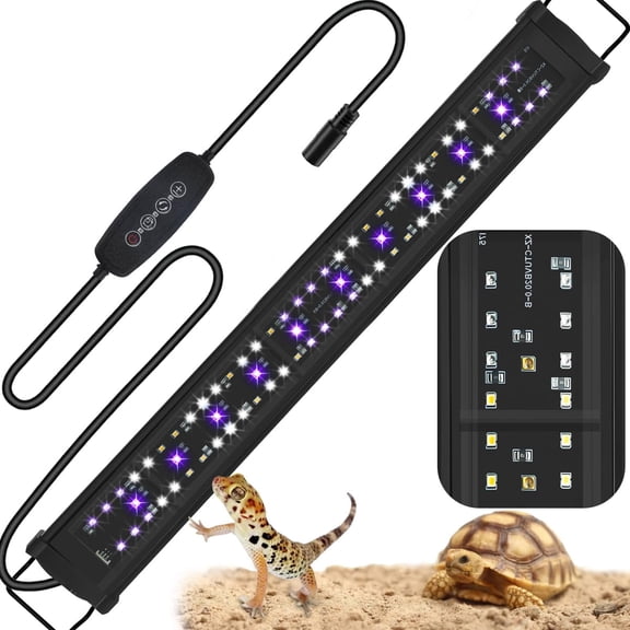 Ycxydr 22-Inch LED UVB Light for Reptiles, 26W Adjustable 10.0-20.0 UVA UVB Lamp with Dimmer & Timer, Full Spectrum Sun Light for Bearded Dragon, Turtles, Snake Terrarium Tank
