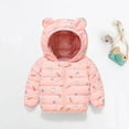 thumbnail image 6 of Hicidod Toddler Winter Coats Cute Bear Ears Hooded Zipper Baby Down Jacket Cartoon Print Light Puffy Puffer Outwear, 6 of 7