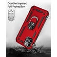 thumbnail image 4 of Entronix Case Designed for Apple iPhone 12 Heavy Duty Case with Built-in Kickstand, Dual Layer Protection with Rotating Holder Ring, Sturdy Case for Apple iPhone 12, Red, 4 of 6