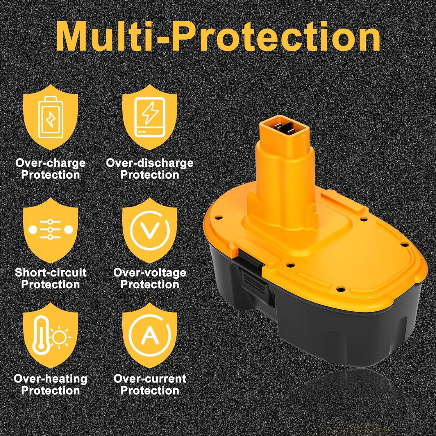 4Pack 4500Ah Replacement for Dewalt 18V Battery DC9098 DC9096 DC9099 DC970 DW9095 DW9096 DW9098 DW9099 DE9095 DE9096 DE9098
