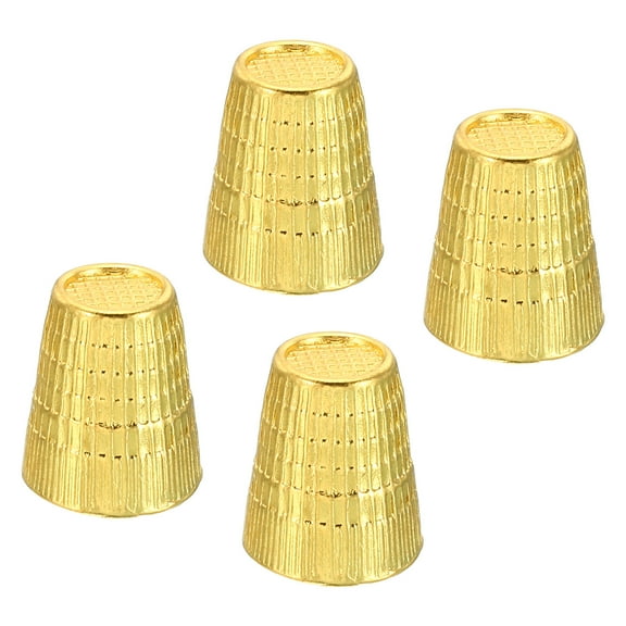 Uxcell Metal Sewing Thimbles, Sewing Thimble Finger Protector, Golden 4Pcs