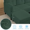 thumbnail image 6 of ijuicy Convertible U/L Shaped Sofa with Chaises, 6 Seater Couch for Living Room, Green, 6 of 11