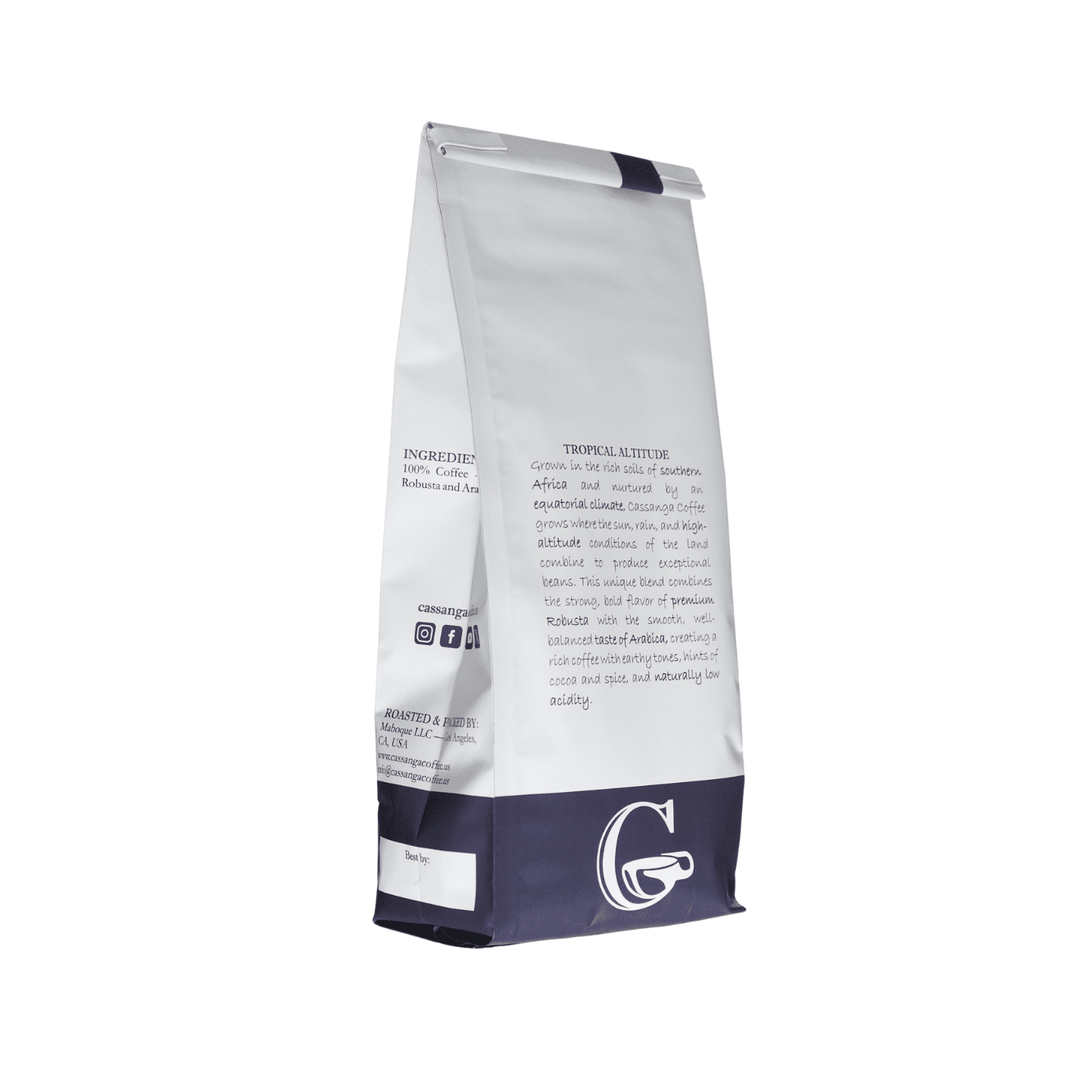 Cassanga Coffee — Natural Medium Roast, Whole Bean Coffee 18 oz (510 g)