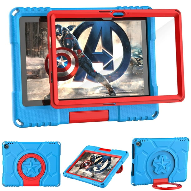 Funda para tablet Lainergie a prueba de golpes con protector de pantalla para Amazon Fire HD 10 y Fire HD 10 Plus Kids 13ª y 11ª generación 2023/2021, color azul