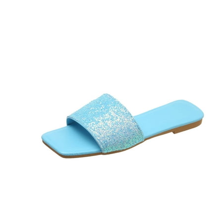 

House Shoes For Women Women s Slippers Women Slippers Sommer Bunte Strass Jacke Sandalen Fashion Square Toe Flache Hausschuhe