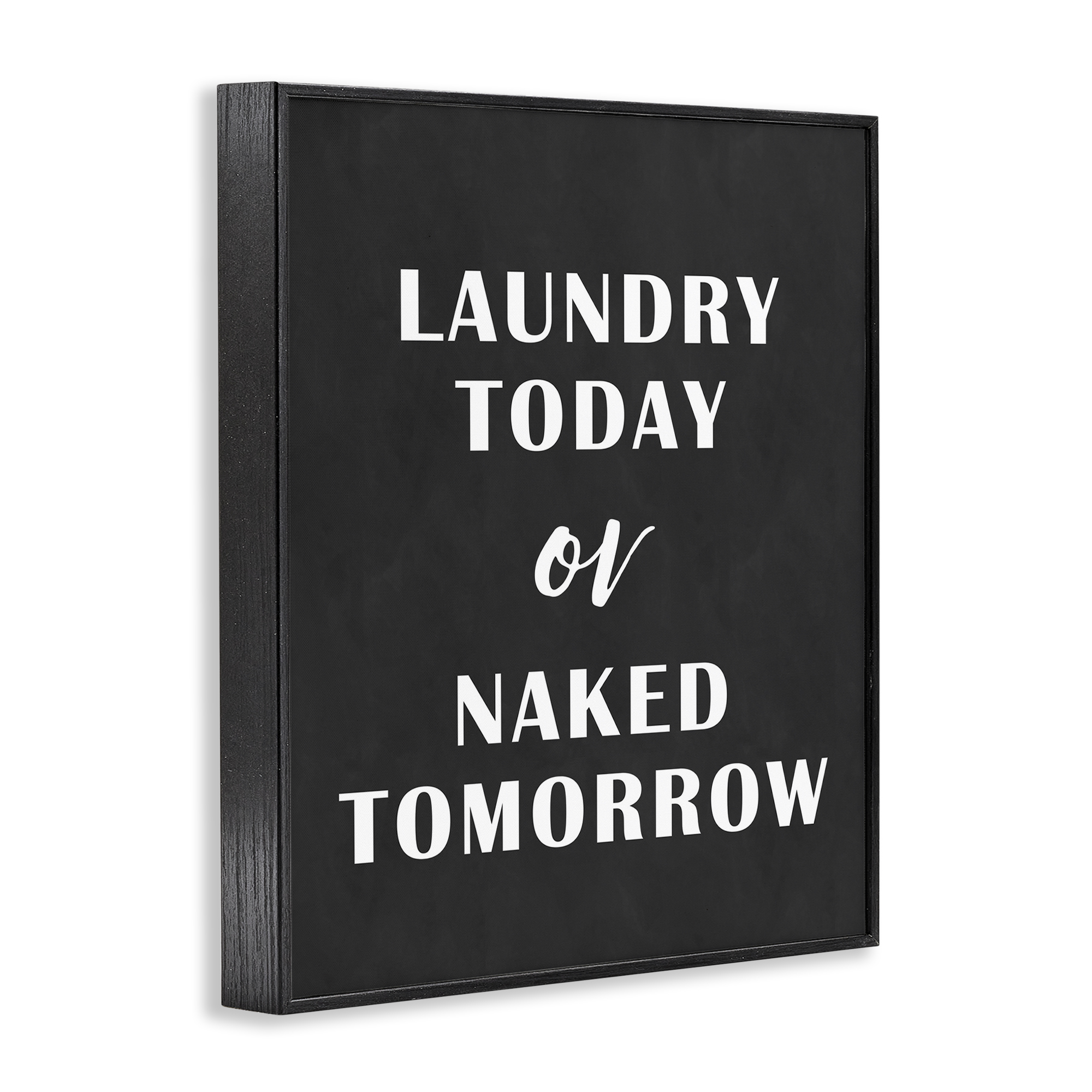Stupell Industries Laundry Today Chalkboard Typography Painting Black Framed Art Print Wall Art, 11 x 14