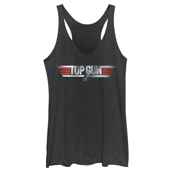 Women's Top Gun Shiny 3D Logo  Racerback Tank Top
