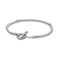 thumbnail image 2 of Pandora Sterling Silver Women's Moments T-Bar Snake Chain Charm Bracelet, 2 of 4
