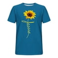 thumbnail image 4 of KIHOUT Men's Shirts Cotton Blend Short Sleeve Crew Neck Tees, Sunflower Graphic T Shirts Casual Workout Sports Tops Blosue for Men, 4 of 5