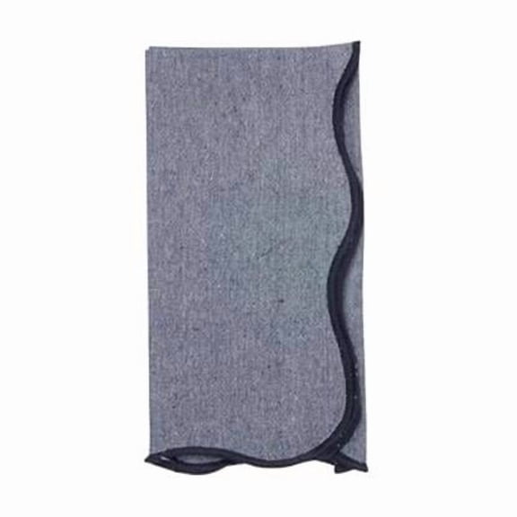 Saro Lifestyle 1069.BL20S 20 x 20 in. Eco Chic Scallop Napkin, Blue - Set of 4