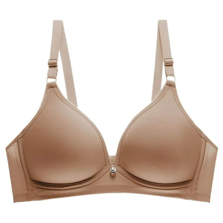 BYHONG Women s Push Up Wireless Bra Comfort Support No Underwire Bras Comfortable Wire Bralette Everyday Underwear Bars for Women Khaki 42