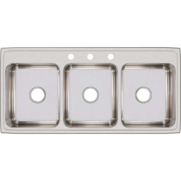 Elkay LTR46223 Gourmet Lustertone Stainless Steel Triple ...
