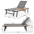thumbnail image 3 of Noble House Waterloo Outdoor Mesh/luminum Lounge with Side Table Gray, 3 of 12