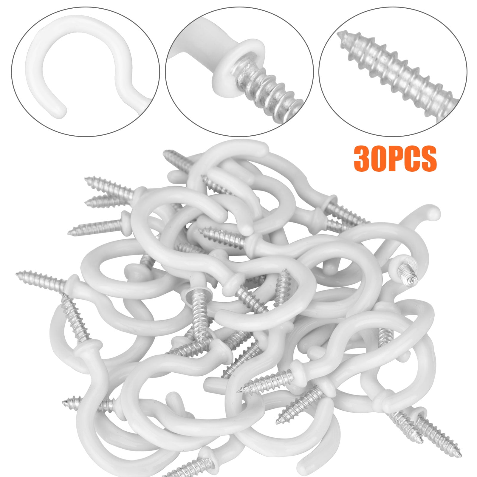 Cup Screw Hooks For Hanging 90 60 30pcs Metal Steel Ceiling Hooks Heavy Duty 1 75 Inch White Cup Hooks Outdoor Indoor Bathroom Kitchen Wall Hanger Set For Coffee Tea Cup Plant Light Cup Screw Hooks For Hanging 90 60 30pcs Metal Steel Ceiling Hooks Heavy Duty 1 75 Inch White Cup Hooks Outdoor Indoor Bathroom Kitchen Wall Hanger Set For Coffee Tea Cup Plant Light