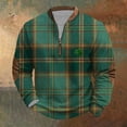 thumbnail image 2 of Penkiiy Mens St. Patrick's Day Irish Print 1/4 Zipper Collar Sweatshirt L Multicolor, 2 of 3
