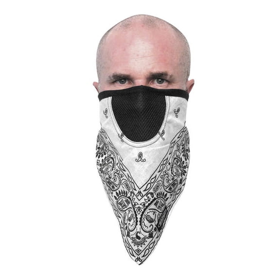 Schampa Adult Facefit Face Masks Hk And Lp One Size White Paisley FMV-208