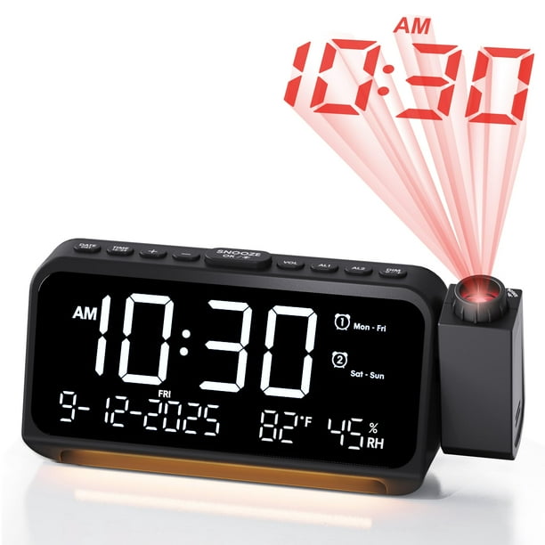 Reloj despertador de proyección Roxicosly para techo de dormitorio