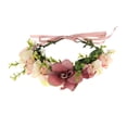thumbnail image 4 of FOLOYORI 1Pcs Floral Crown for Girls Festival Wreath Silk Flower Adjustable Size with Ribbon for Ladies Beach Vacation, 4 of 8