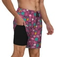 thumbnail image 3 of Balery Summer Flamingo Mens Swim Trunks Swim Shorts for Men Quick Dry Inseam Beach Shorts with Compression Liner Pocket-3X-Large, 3 of 9