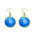 thumbnail image 1 of Medusas Ocean Blue Water Science Nature Picture Ear Dangle Golden Drop Earring Jewelry Mujer Unbranded M, 1 of 3