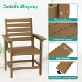 thumbnail image 3 of DYCANPO 18'' HDPS Outdoor Dining Chair Set of 4, Patio Chair with Armrest for Backyard, Light Brown, 3 of 6