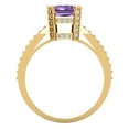 thumbnail image 4 of Clara Pucci 14K Yellow Gold Solid Gold Alexandrite Solitaire with Accents Anniversary Ring for Women - 2.45 cttw Emerald Cut, 4 of 8