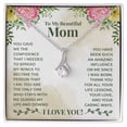 thumbnail image 2 of To My Beautiful Mom You Have Been Such an Amazing Influence Alluring Ribbon Necklace Message Card, 2 of 7
