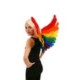 thumbnail image 2 of Adult Rainbow Feather Costume Wings - Large Angel Fairy Pride Halloween-Cosplay Wing, 2 of 4