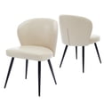 thumbnail image 3 of QinaQin Set de 2 sillas de comedor modernas tapizadas sin brazos, con respaldo ergonómico y patas de acero, ideales para sala, comedor o restaurante, 3 of 7