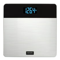 Taylor 12.2" x 12.2" LCD Body Weight Scale Battery Powered, FSA HSA Eligible, 400 lb Capacity, Stainless Steel