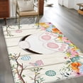 thumbnail image 2 of Area Rug for Living Room, Easter Non-Slip Indoor Large Carpet for Bedroom/Dining Room, Spring Farmhouse Watercolor Bunny Eggs Wood Grain Washable Low-Profile Rectangle Floor Runner Rugs - 4 x 6 Ft, 2 of 8