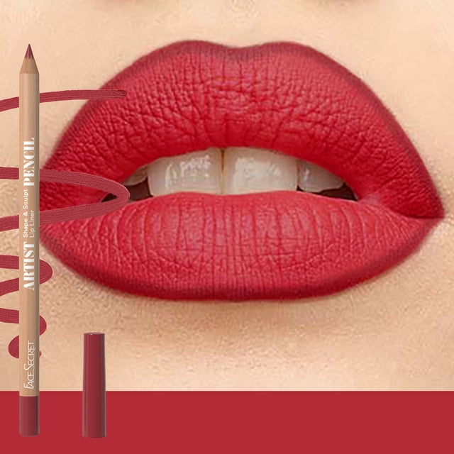 Lápiz delineador de labios esculpido con forma de artista secreto, 18 colores, delineador preciso sin peso con textura súper suave y mezclable, mate y suave