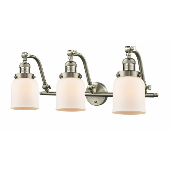 515-3W-SN-G51 Innovations Lighting Bell - 3 Light Bath Vanity In Industrial Style-12 Inches Tall and 28 Inches Wide-Brushed Satin Nickel Finish-Matte