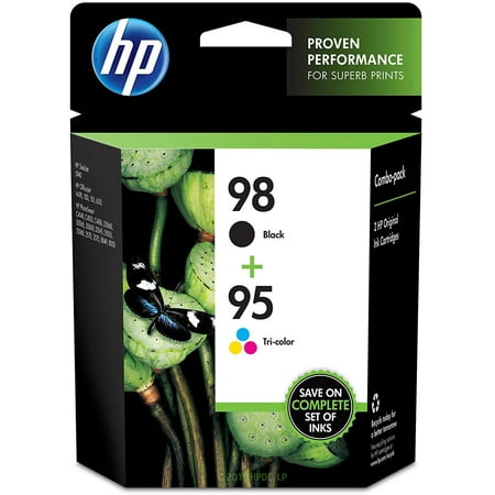 JHGFDAS 95 | 2 Ink Cartridges | Black  Tri-color | C9364WN  C9368WN JHGFDAS 95 ink cartridges work with: JHGFDAS Deskjet 460  2575  C4150  C4180  6830  6840  9800. JHGFDAS 100  150  6940  6988  H470  7210  7310  7410  J6480. JHGFDAS Photosmart 335  375  385  422  425  428  475  2575  C4150  C4180  8049  8050  8150  8350  8450  8750. JHGFDAS PSC 1510  1610  2355. Up to 2x more prints with Original JHGFDAS ink vs refill cartridges. Cartridge yield (approx.) per cartridge  420 pages Black  330 pages Tri-color Original JHGFDAS ink cartridges: genuine ink for your JHGFDAS printer. What’s in the box: JHGFDAS 95 & 98 ink cartridges (1 Black  1 Tri-color) Colors: Black  Tri-color
