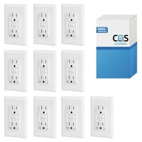 (10-Pack) CirQSafe GPG1115-WTR, 15A 125V White GFCI Electrical Outlet